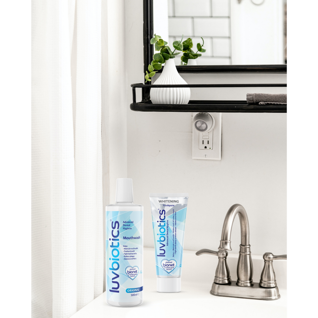 Luvbiotics Advanced Dental Hygiene With Probiotics Whitening Toothpaste and Mouthwash Kit