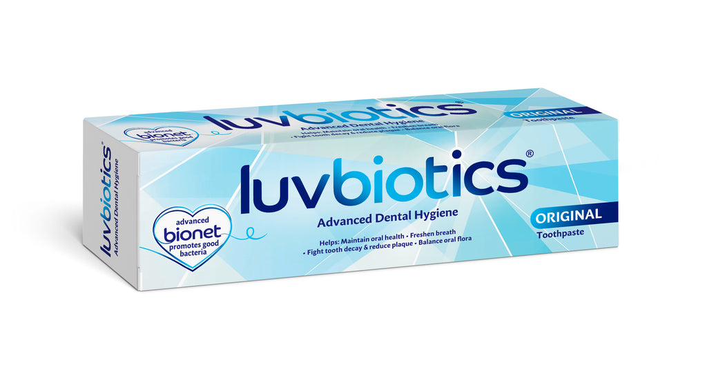 Luvbiotics Advanced Vegan Dental Hygiene with Probiotics Original Toothpaste for Fresh Breath, Healthy Gums, Fight Tooth Decay and Reduce Plaque