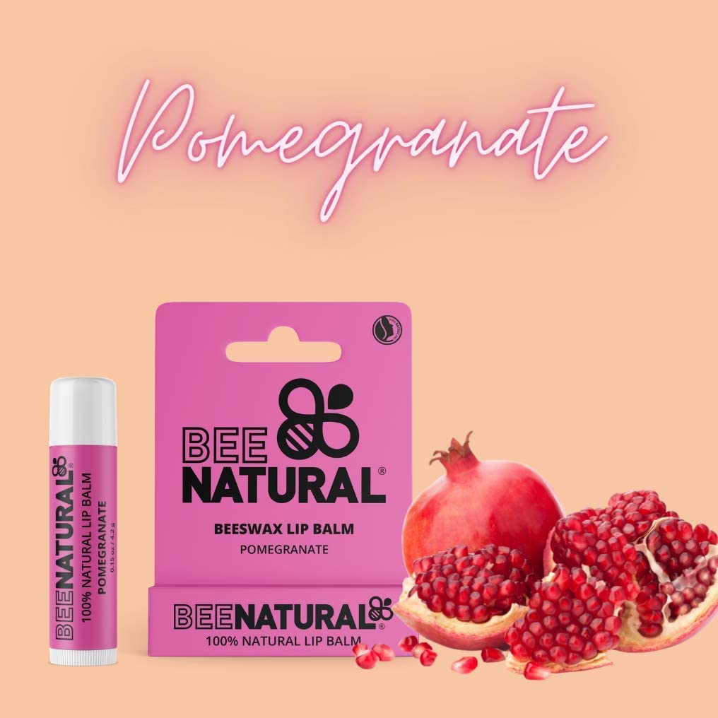 Bee Natural - 100% Natural Moisturising Lip Balm, Pomegranate-4.2g