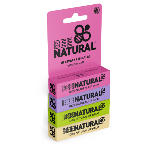 Bee Natural - 100% Natural Moisturising Lip Balm, Pack of  4- 4.2gx4