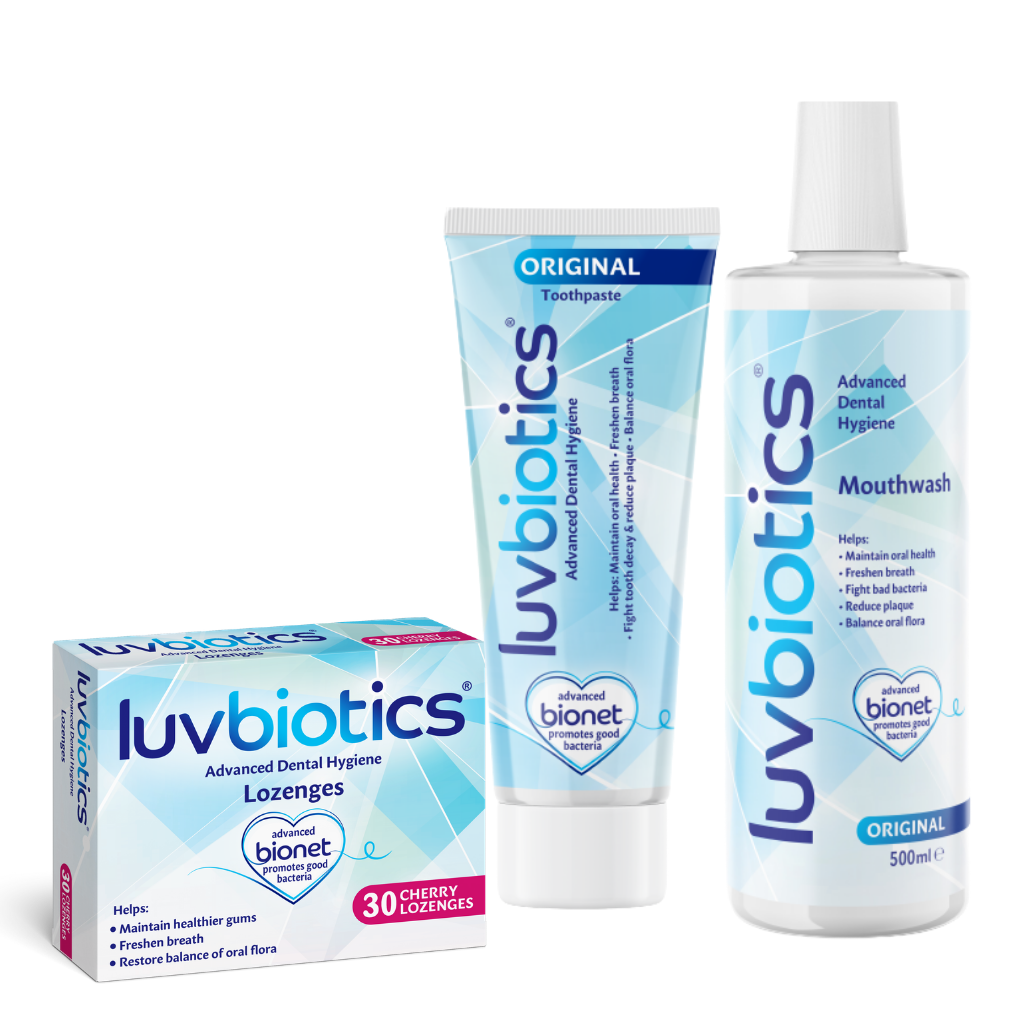 Luvbiotics Advanced Dental Hygiene With Probiotics Original Kit with Free Cherry Lozenges
