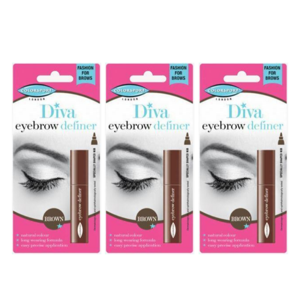 Diva Eyebrow Definer BROWN- 3 Pack