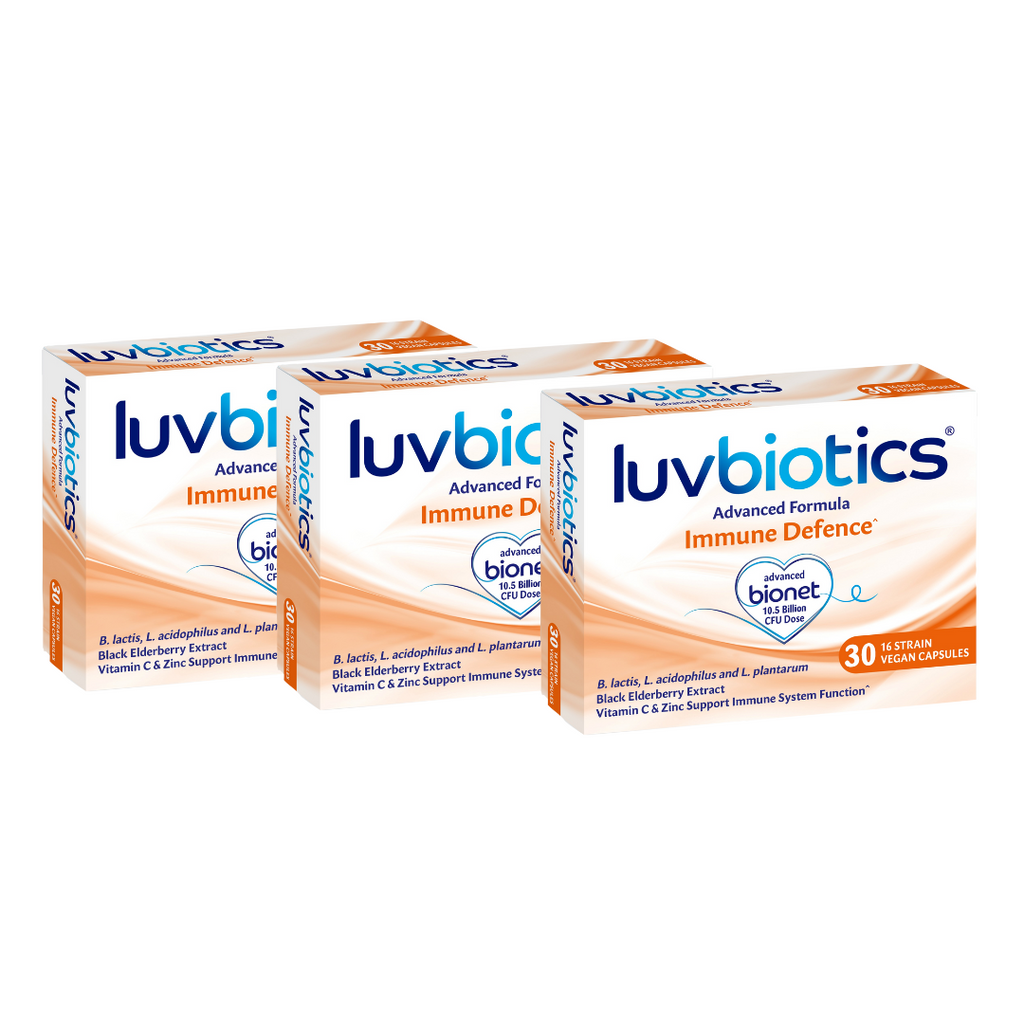 Luvbiotics Immune Defence -Live Gentle Cultures + Vitamin C & Zinc + Black Elderberry Extract to Support and Strengthen Your Immunity -90 Vegan Capsules