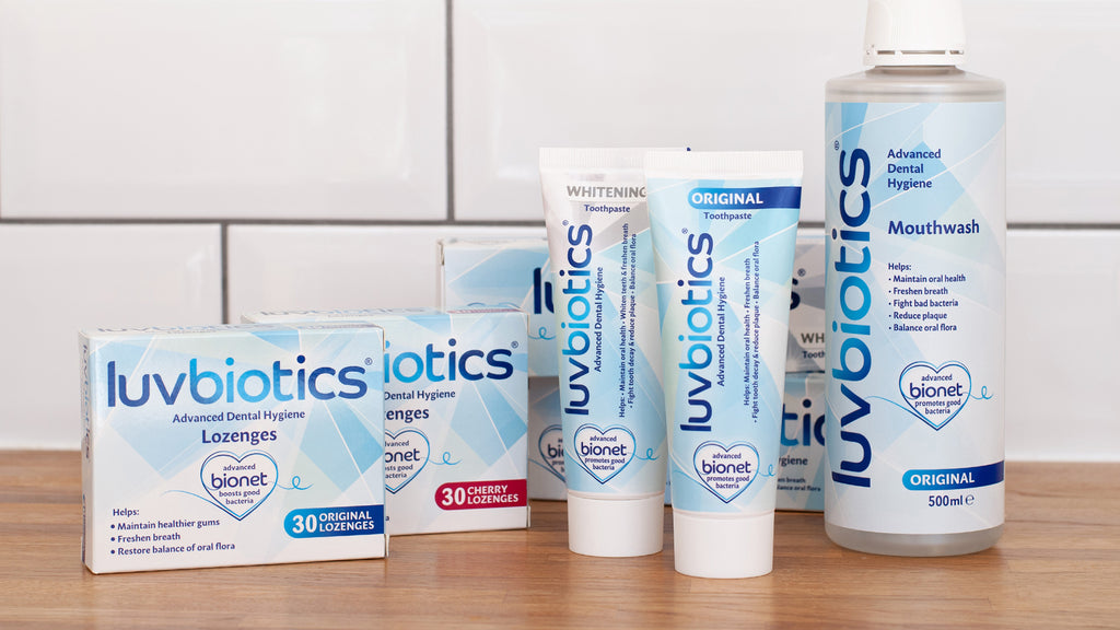 Luvbiotics Advanced Dental Hygiene With Probiotics Whitening Kit with Cherry Lozenges