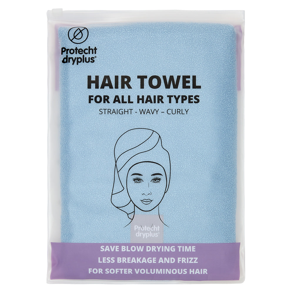 PROTECHT DRYPLUS Microfibre Hair Towel - Blue Fog