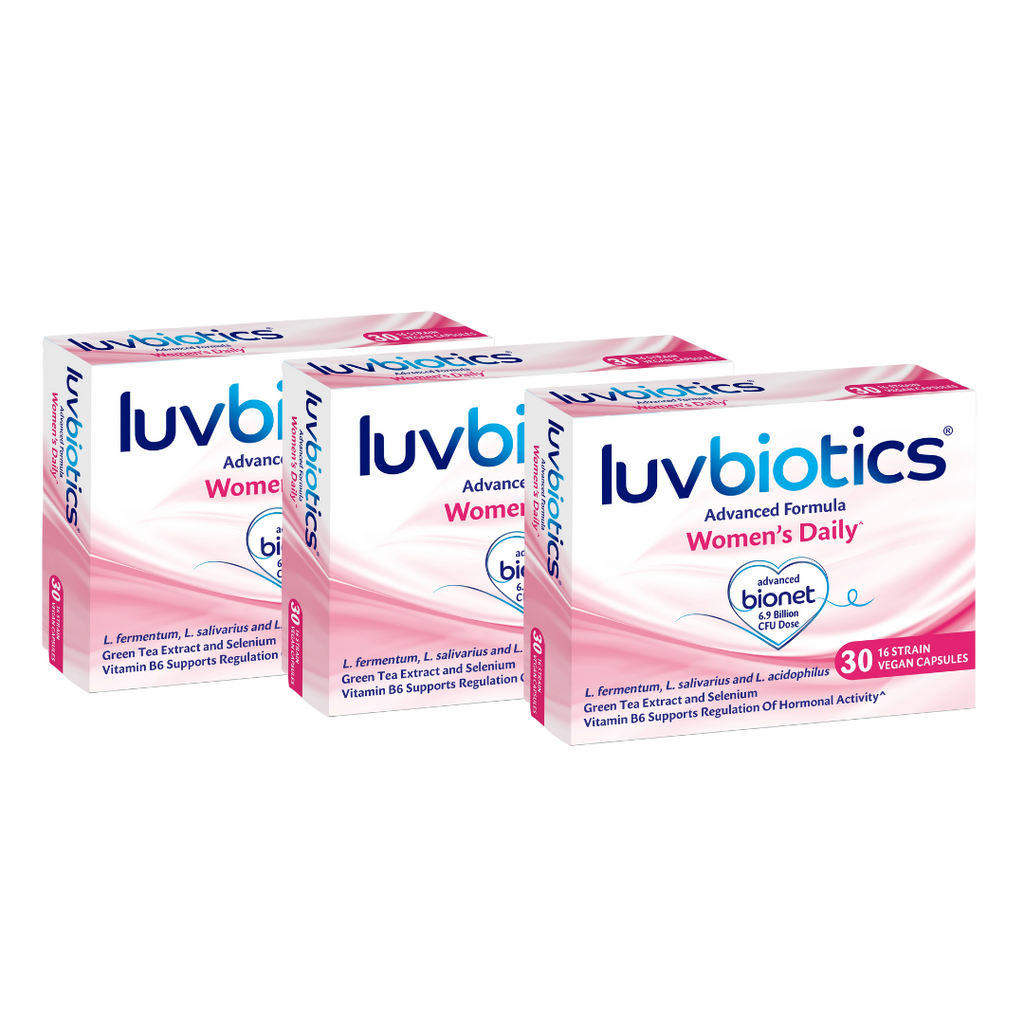 Luvbiotics Women’s Daily Probiotics -Live Gentle Cultures +Green Tea Extract+ Selenium and Vitamin B6- 90 Vegan Capsules