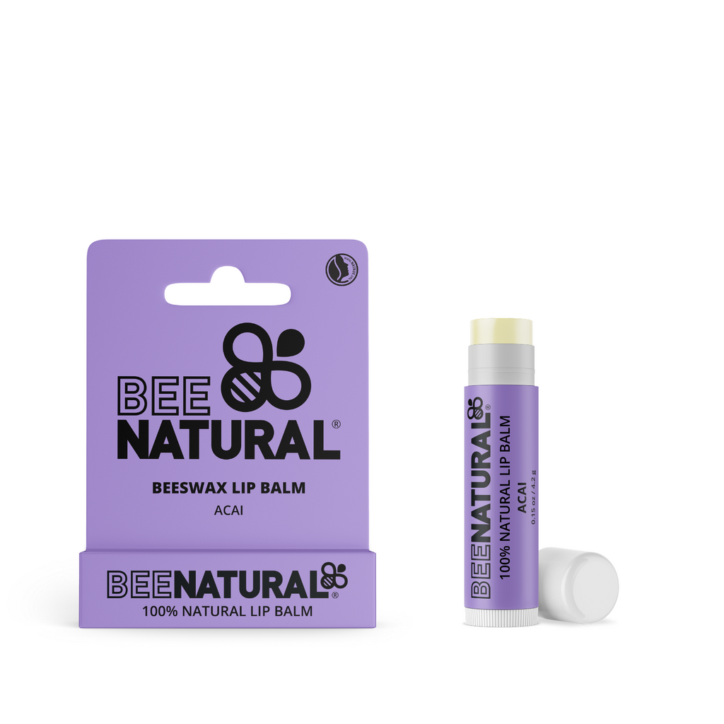 Bee Natural - 100% Natural Moisturising Lip Balm, Acai -4.2g