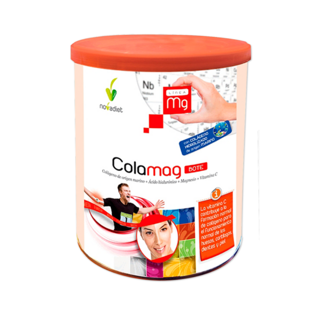 Colamag Bote with Marine Collagen, Magnesium, Hyaluronic Acid and Vitamin C - Food supplement for radiant skin and maintenance of Bones and Joints - 300g