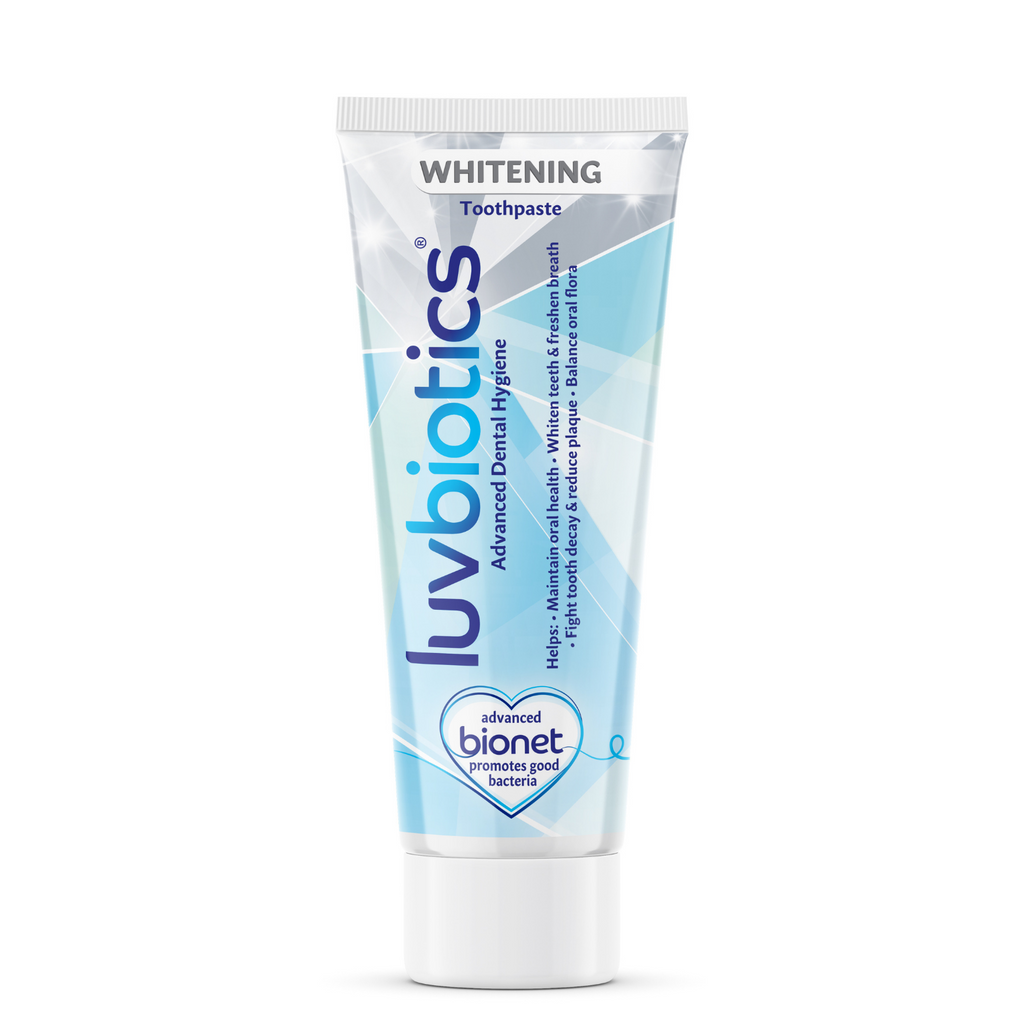 Luvbiotics Probiotic Advance Dental Vegan Whitening Toothpaste for Pearl White Teeth, Fresh Breath, Healthy Gums, Fight Tooth Decay & Reduce Plaque - Free from SLS, Paraben,75 ml