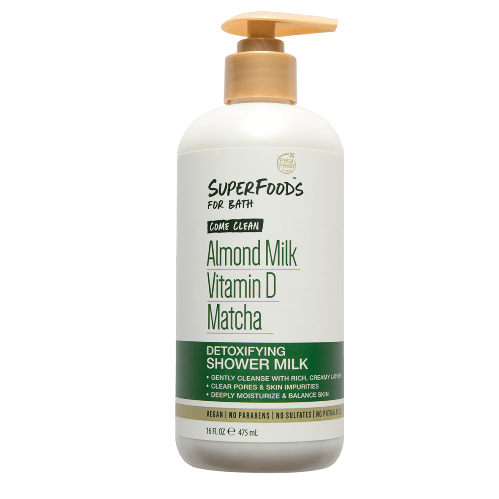 Petal Fresh - Superfoods for bath come clean Almond milk Vitamin D Matcha Detoxifying Shower Milk